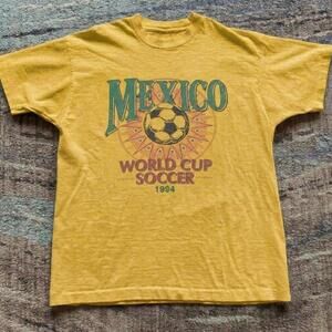 Gildan Men Yellow T-Shirt, Mexico World Cup Soccer T-Shirt